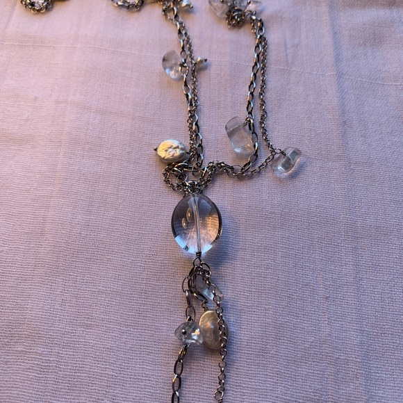 Silpada 925 Sterling Silver Crystal Long Tassel Necklace - Picture 7 of 9